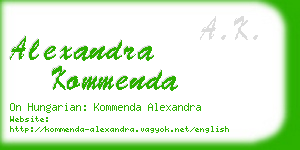 alexandra kommenda business card